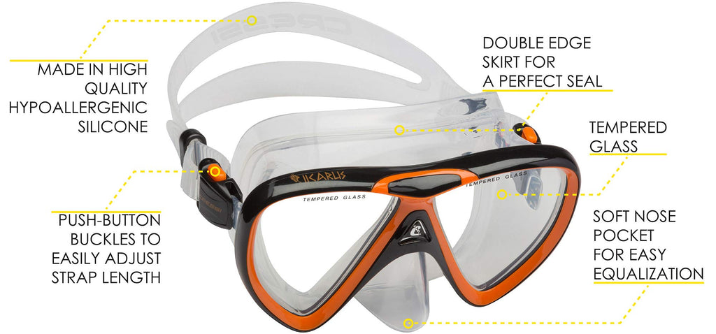 Cressi Bonete Pro Set, Black/Orange, L/Xl