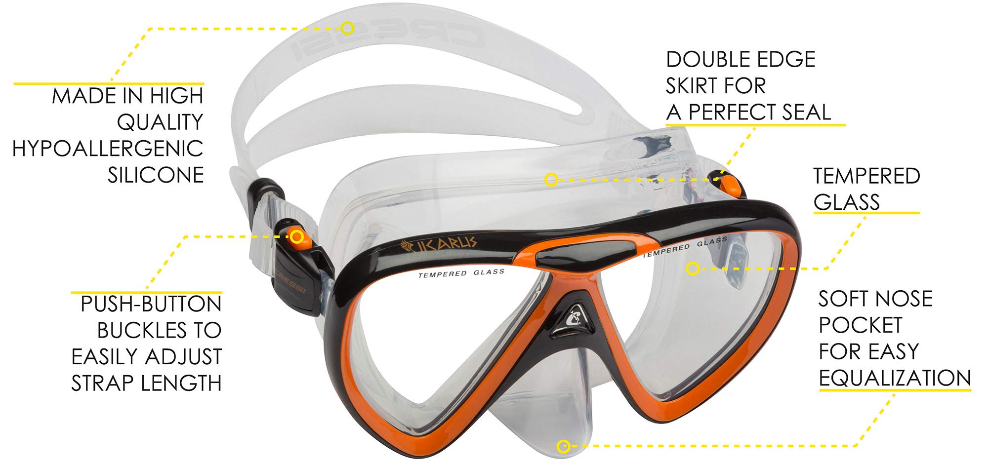Cressi Bonete Pro Set, Black/Orange, L/Xl