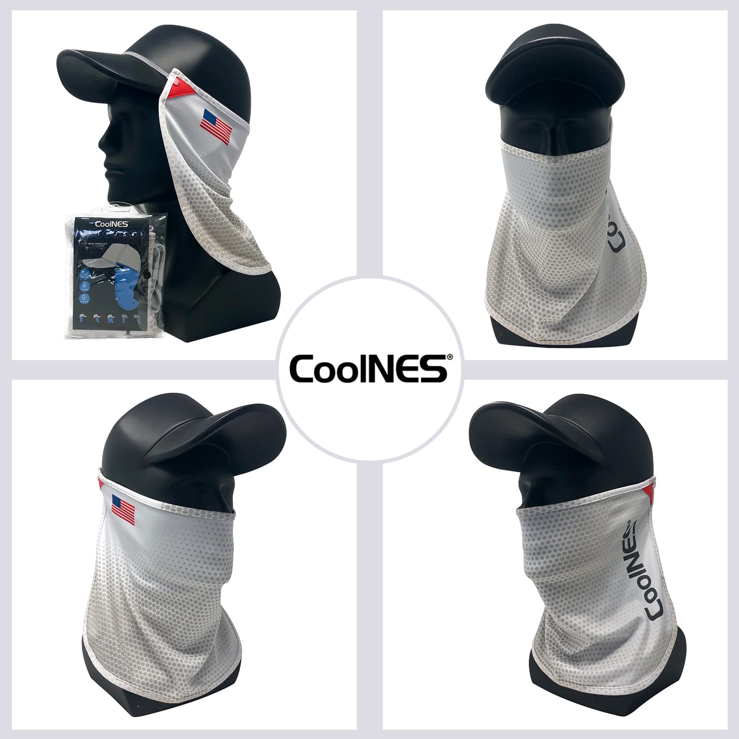 Coolnes - Uv Sun Protection Neck Drape Adjustable Multifunctional 2 In 1 Face Covering For Outdoor Fishing - Unisex (Coolnes-Fla