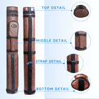 Gse 2X2 Deluxe Hard Billiard Pool Cue Stick Carrying Case, Billiard Cue Case, Billiards Accessories (Oval - Brown)