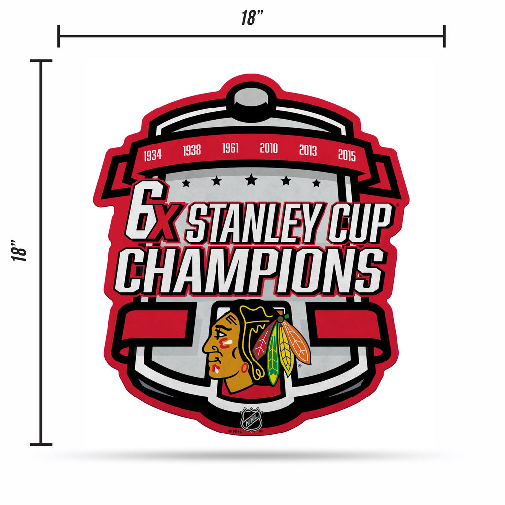 Rico Industries Nhl Chicago Blackhawks Champ Shape Cut Pennant - Home And Living Room D  Cor - Soft Felt Ez To Hang