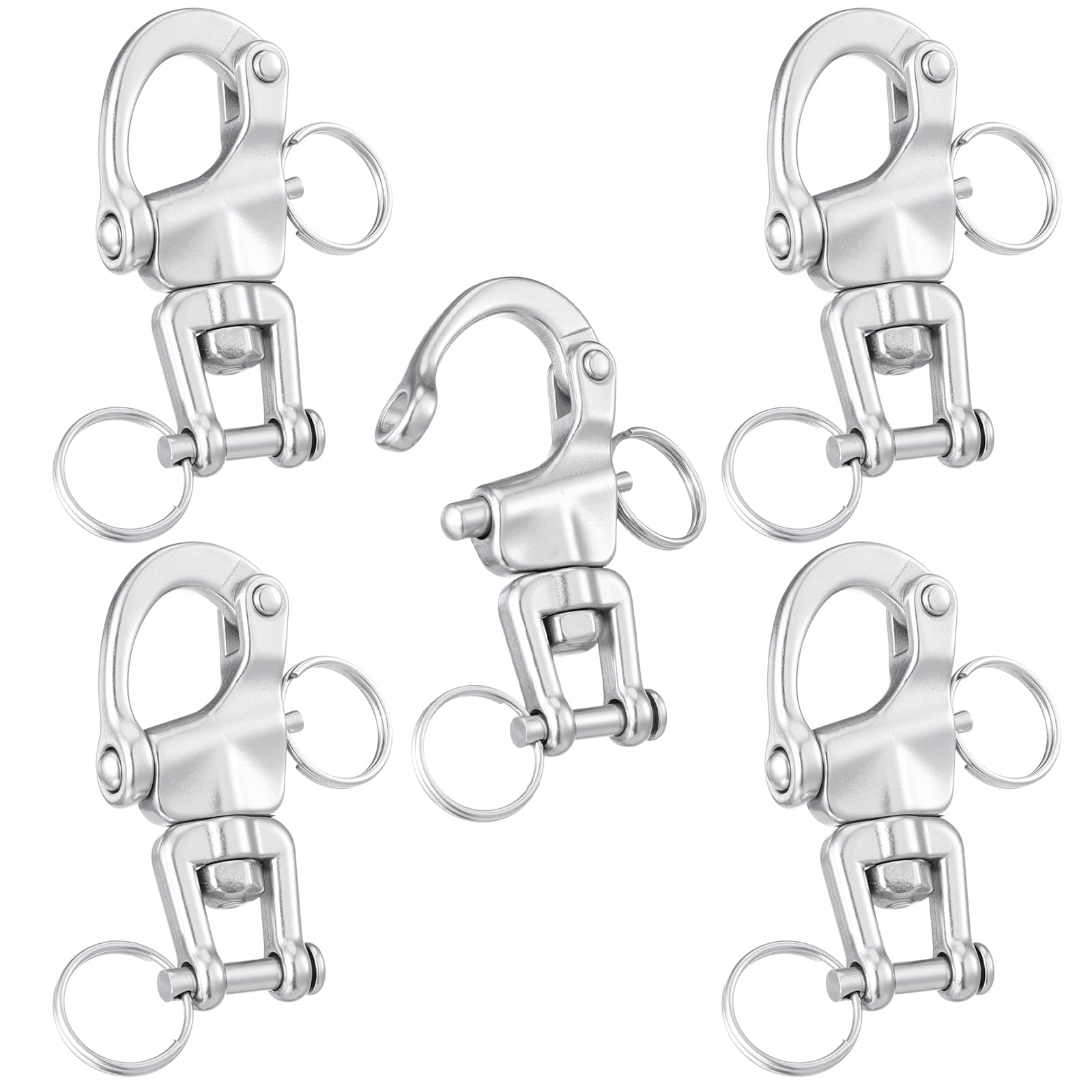 Otoolling 316 Stainless Steel Swivel Snap Shackle Clevis Quick Heavy Duty Release Spring Hook Marine Grade Sailing Halyard Shack