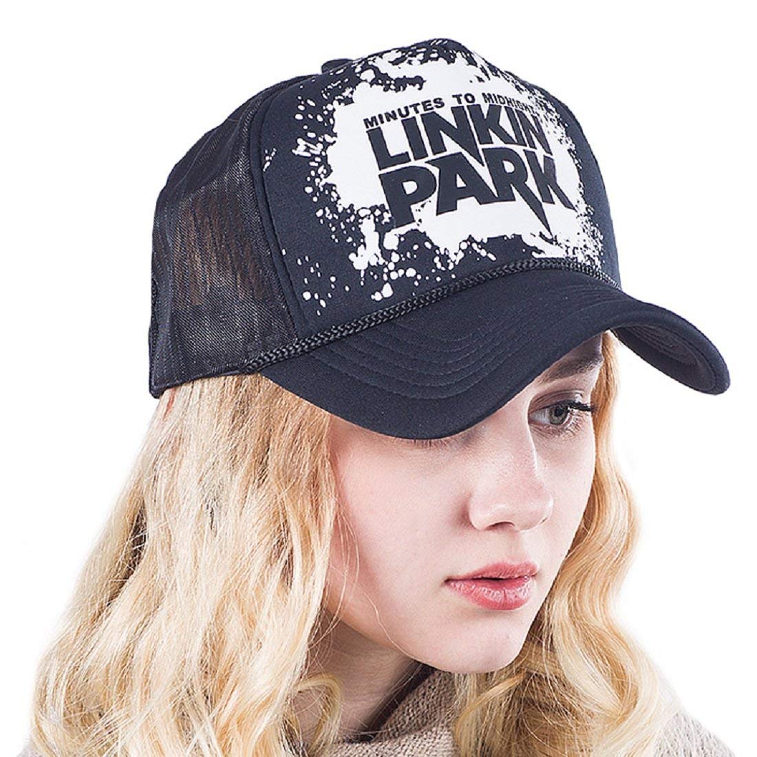 Sosh Black Linkin Park Printed Cap For Men/Women Half Nat Cap/Hat, Free Size