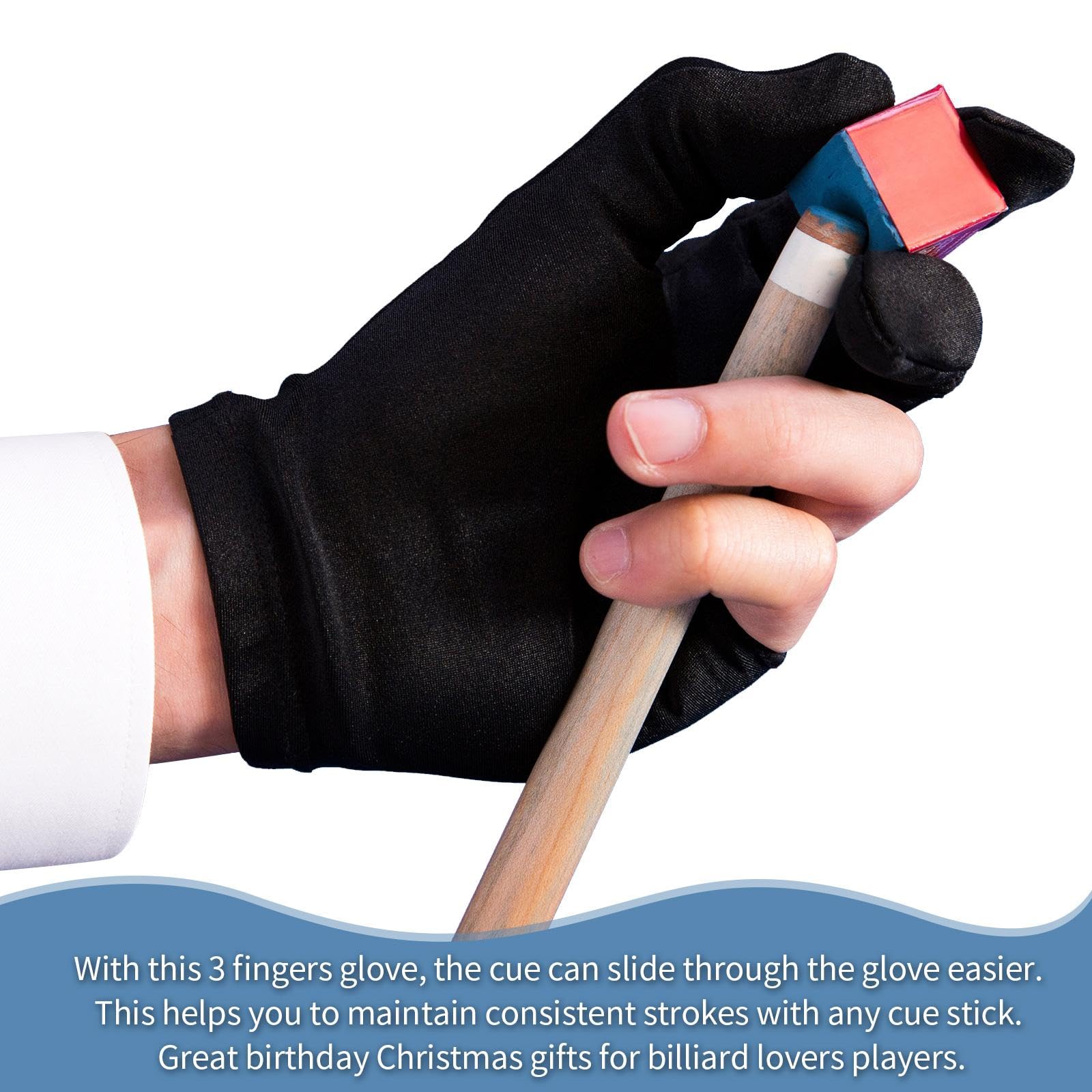 Neer Breathable Billiards Pool 3 Fingers Cue Gloves Nylon Table Pool Left Right Hand Universal Shooter Cue Sports Gloves For Wom