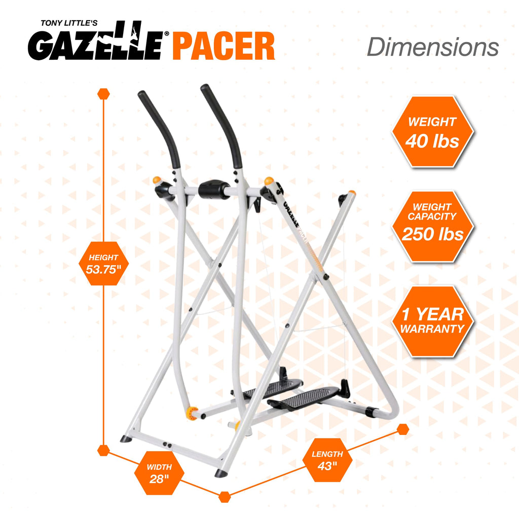 Gazelle Tony Little Pacer Total Body Fitness Workout Exercise Elliptical Glider Supports Up To 250 Pounds With Low Impact Design