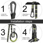 Gymnastic Rings With Adjustable Straps, Gymnastics Rings For Men With Anti-Slip Tape, All-In-One Suspension Trainer Straps, Stro