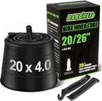 Pakchef 20 X 4.0 Fat Tire Tube For 20X3.5/4.0 E-Bike Bicycle Fat Tire Tubes Schrader Valve - 20 Inch Butyl Rubber Bike Inner Tub
