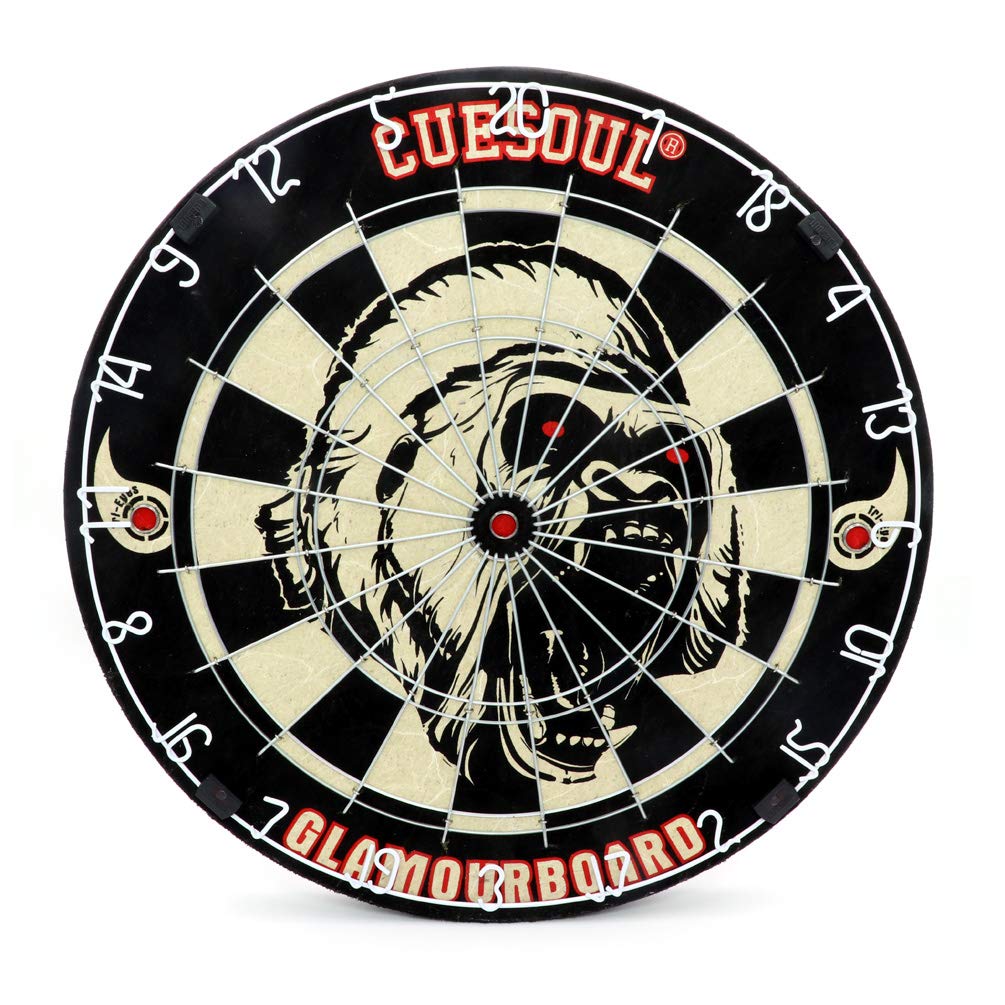 Cuesoul Glamourboard Tri-Eyes Official Size Sisal Bristle Dartboard Set With Extra Steel Tip Darts 6 Pack Without Dartboard Surr
