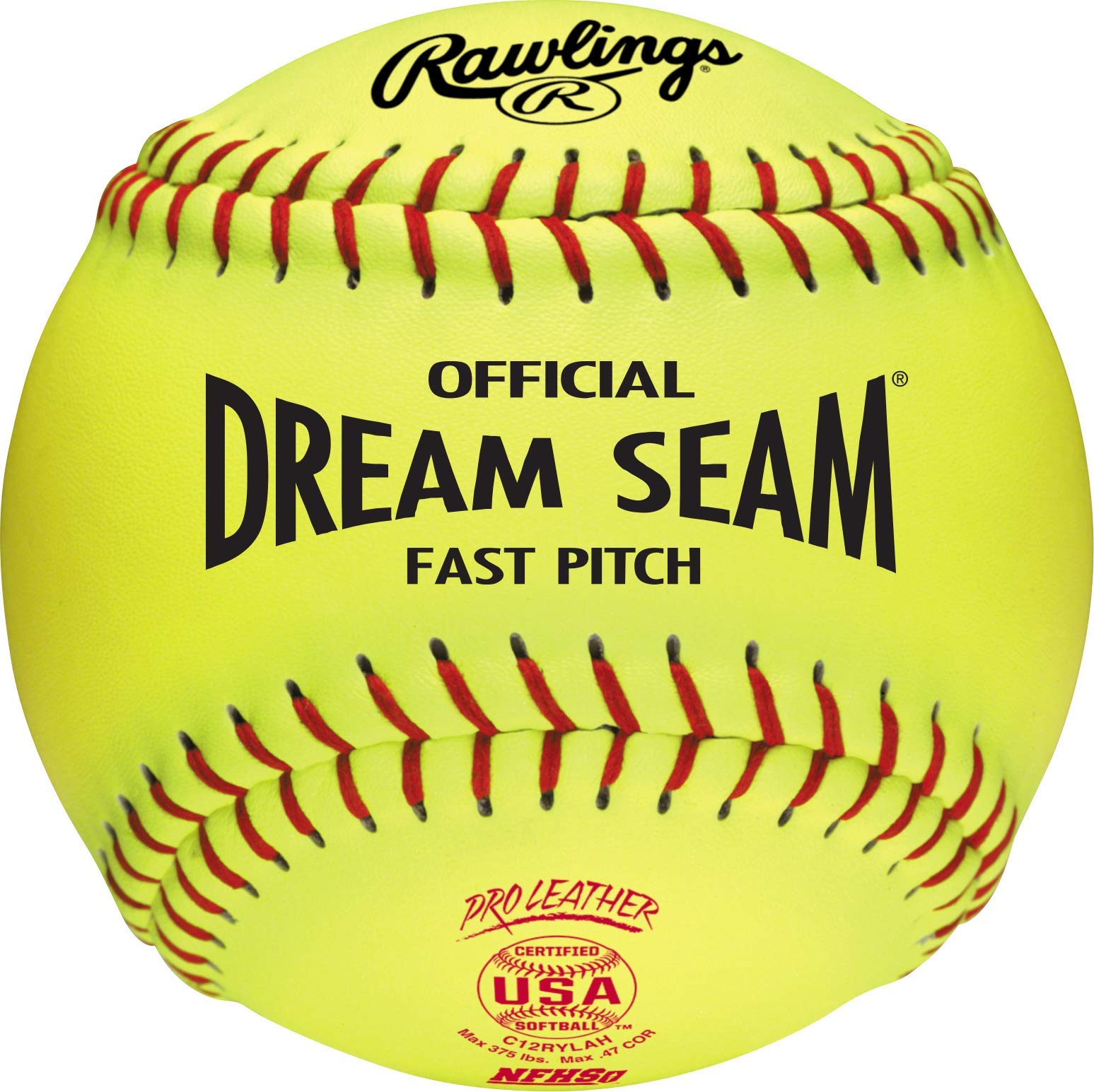 Rawlings | Official DREAM SEAM Fastpitch Softballs | 12 USA / ASA NFHS | C12RYLAH | 3 Count