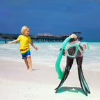 Kids Snorkel Set With Fins, Snorkel Fins Mask Set For Kids Child Snorkeling Gear With Flippers Anti Leak, Youth Snorkel Fins Set