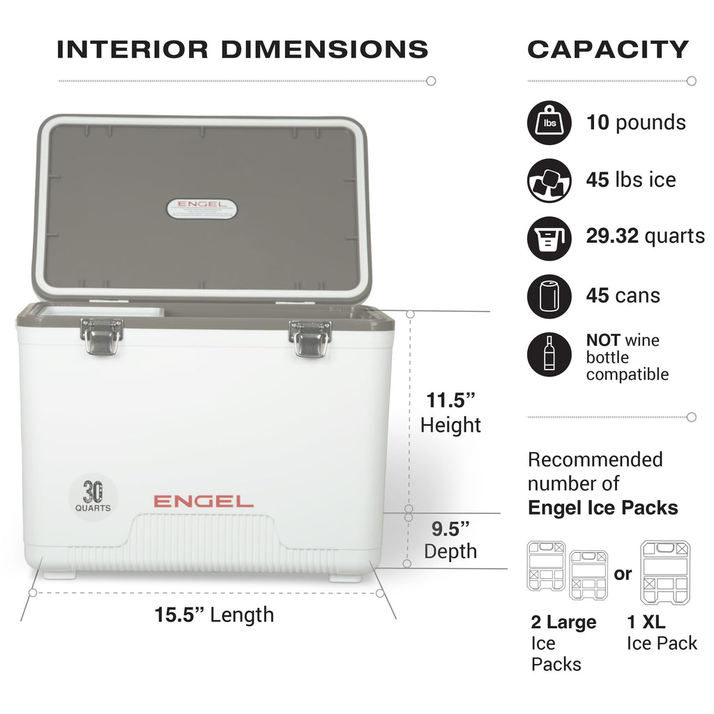 Engel Uc30 30Qt Leak-Proof, Air Tight, Drybox Cooler And Hard Shell Lunchbox For Men And Women In Tan