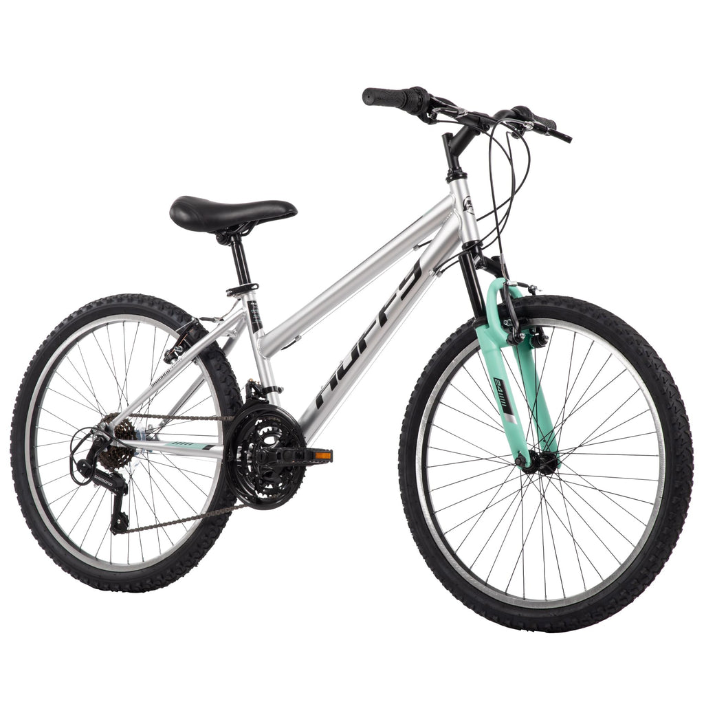 Huffy Stone Mountain 21-Speed Hardtail Ladies Mountain Bike, 24-Inch, Silver