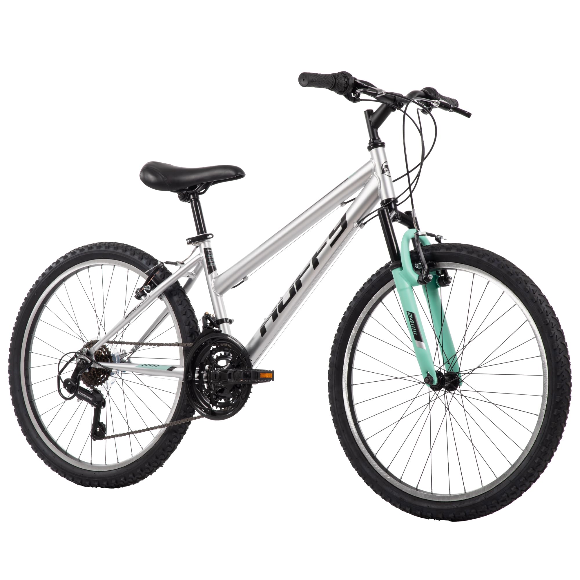 Huffy Stone Mountain 21-Speed Hardtail Ladies Mountain Bike, 24-Inch, Silver