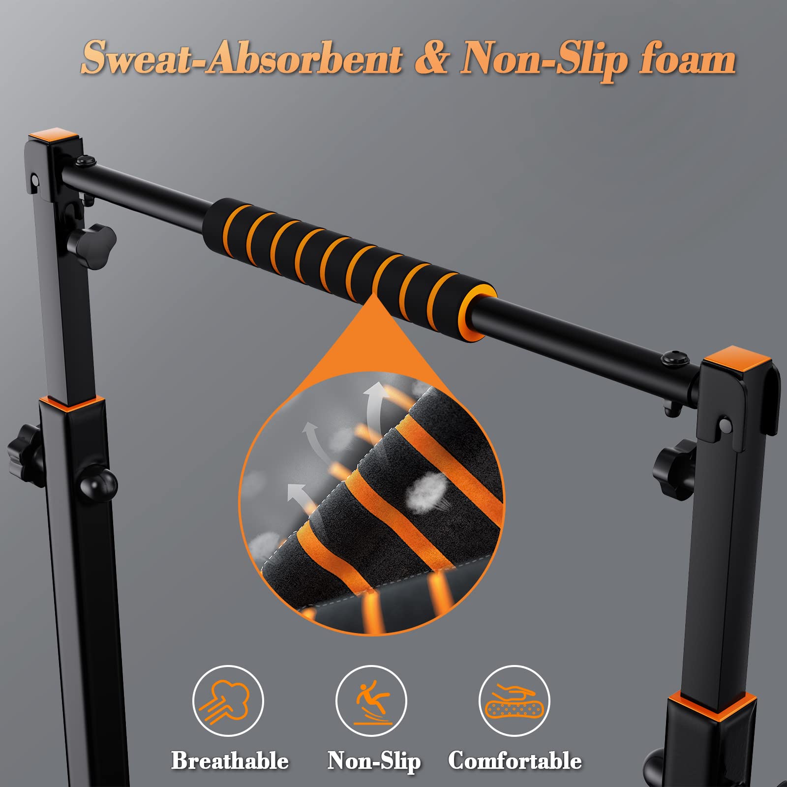 Sportsroyals Dip Bar, Adjustable Parallel Bars For Home Use, Dip Station With 6 Height Level & 1200Lbs Weight Limit