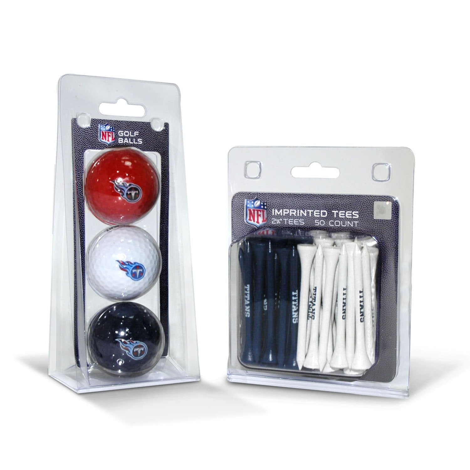 Team Golf Nfl Tennessee Titans 3 Golf Balls And 50 Golf Tees Logo Imprinted Golf Balls (3 Count) & 2-3/4'' Regulation Golf Tees