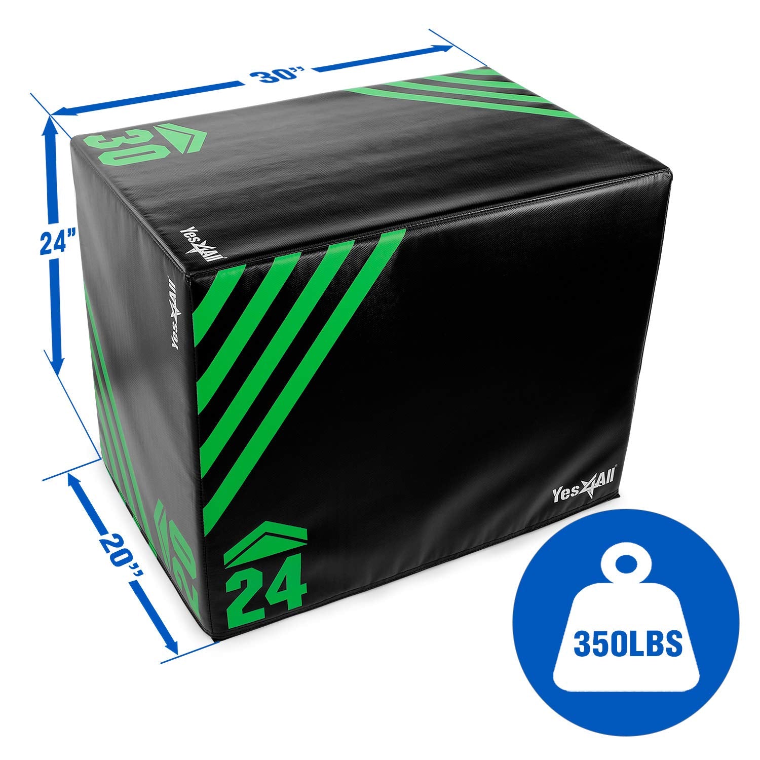Yes4All 3 In 1 Foam Plyometric Jump Box Jump Training & Conditioning-Plyo Jump Box For Jump Training Fitness Workout Exercise, G