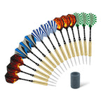 Wolftop 15 Pack Steel Tip Darts 18 Grams, Professional Darts Metal Tip Set With Aluminum Shafts, Standard Flights, Rubber O'Ring