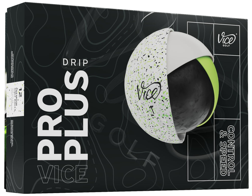 Vice Pro Plus Golf Balls (2025 Model) (Lime/Black Drip)