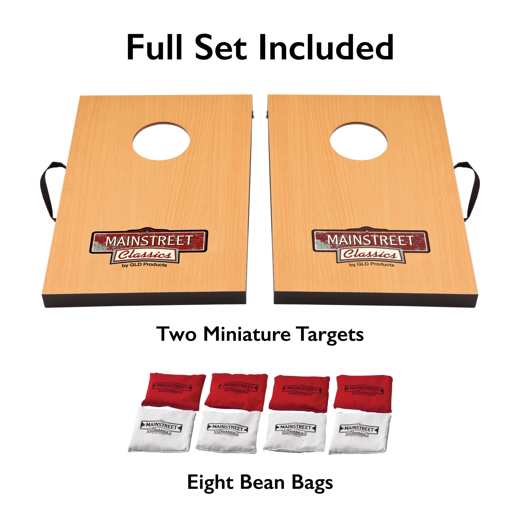 Mainstreet Classics Micro Bean Bag Toss: Travel Sized, (16'' X 10.5'' Boards) Mini Cornhole Game Set
