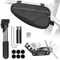 PXZBLG Bike Repair Kit, Bike Bicycle Frame Storage Bag, Waterproof Bike Triangle Bag, 16-in-1 Bike Multitool, Bicycle Tire Repai