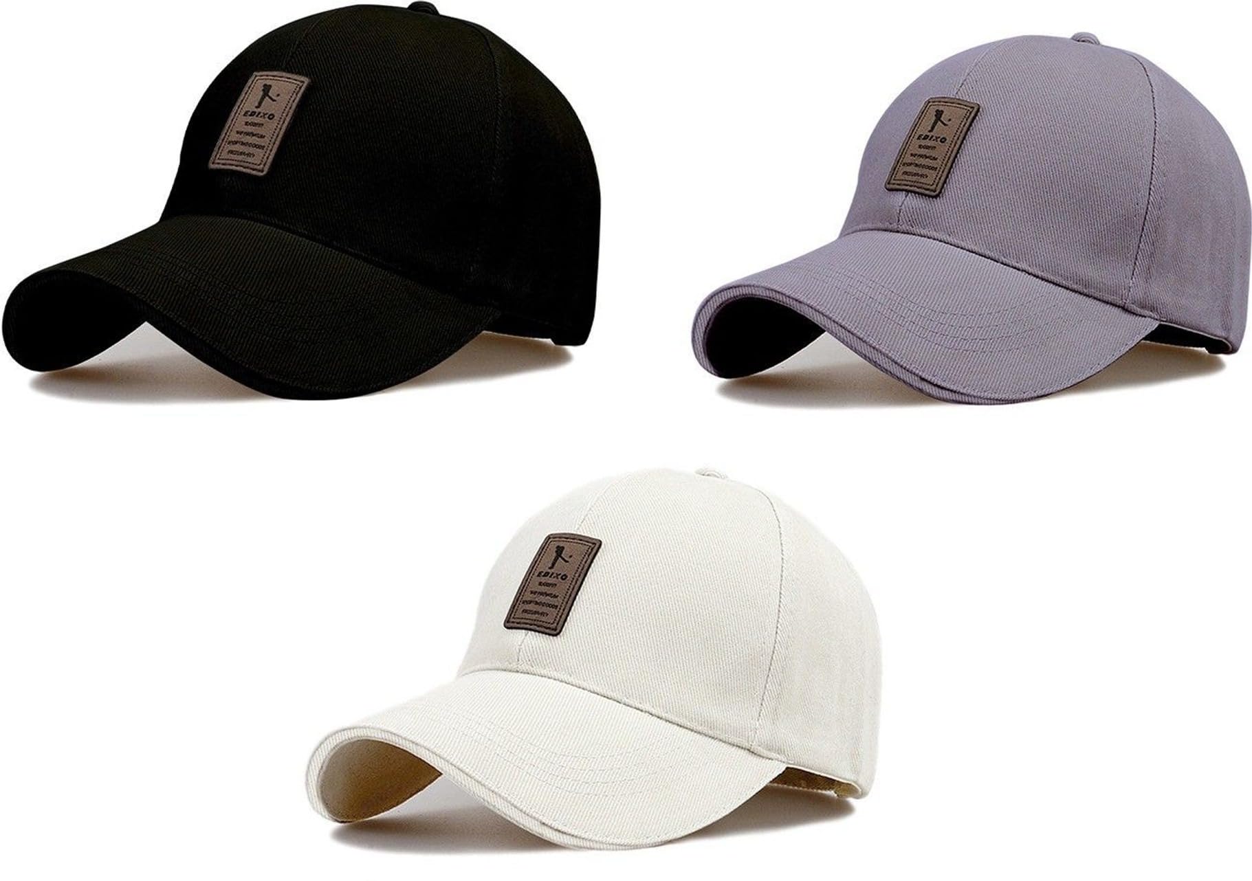 Selloria Combo 3 Pcs Cap For Men And Women Unisex Cotton Caps Adjustable Strap Free Size Summer Sports Cricket Gym Dance Multico