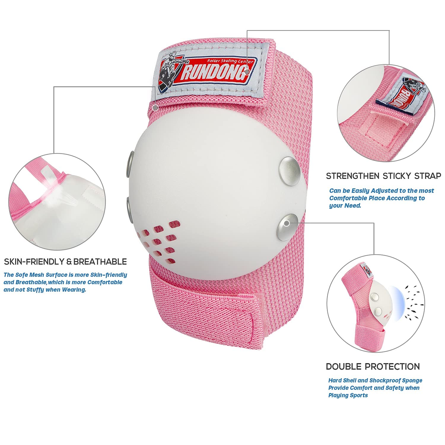 Sohour Home Knee Pads Kids Elbow Pads Wrist Guards Set Child Protective Gear Set, For 3-15 Years Child Roller Skates, Cycling, B