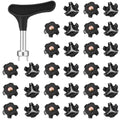 Soulchen 31 Pcs Golf Spikes Replacements Set Including 30 Pcs Cleats Replacement 1 Black Cleats Spanner Metal Thread Screw 6mm S