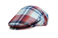 Atabz MenS Cotton Golf Flat Cap Whtie Sports Hats Red White Checkbox