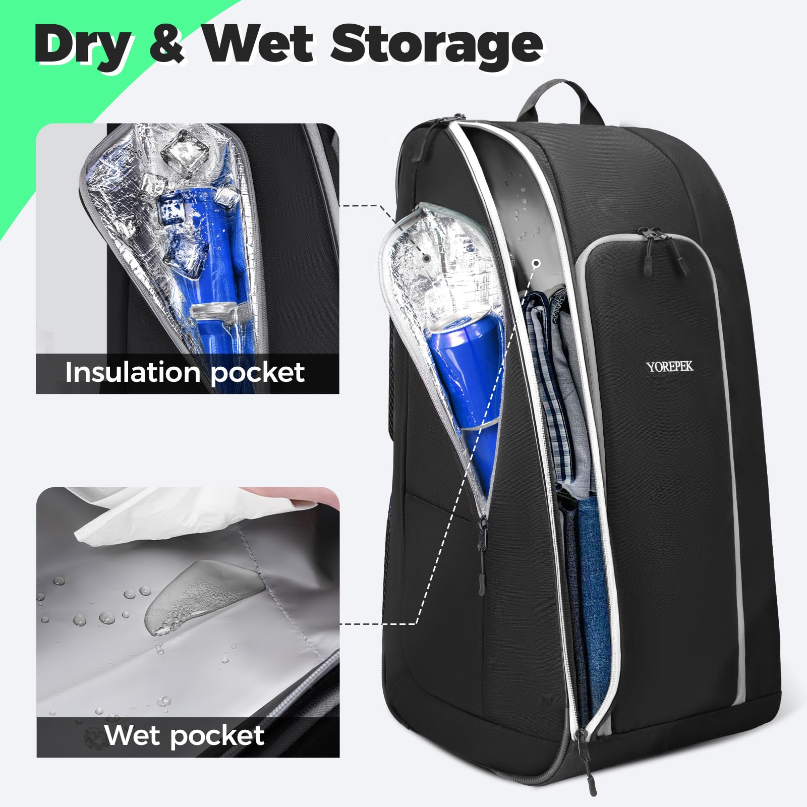 Yorepek Football Bag For Equipment, Large Football Backpack, Duffle Bag For Shoulder Pads & Shoes Compartment,Baseball,Basketbal