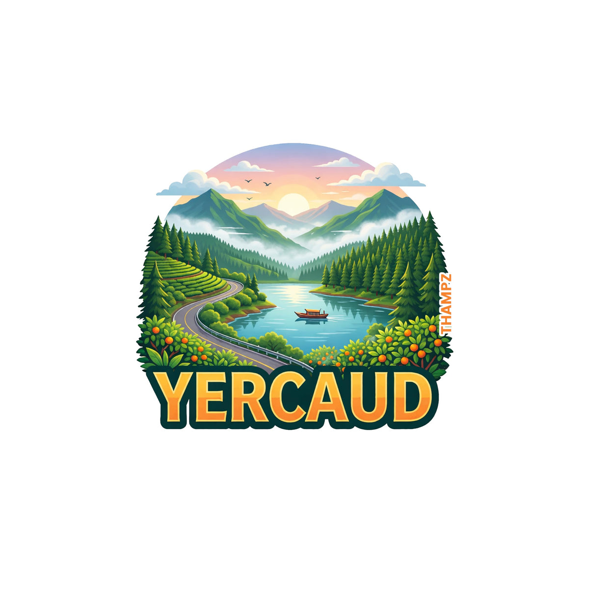THAMPZ Yercaud  3D Embossed Flexible Fridge Magnet 0.5mm Ultra Thin Decorative with Strong Hold | Refrigerator Magnet for Notes