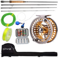 Sougayilang Fly Fishing Rod Reel Combo With Lightweight Portable Rod And Cnc-Machined Aluminum Alloy Reel, Complete Starter Pack