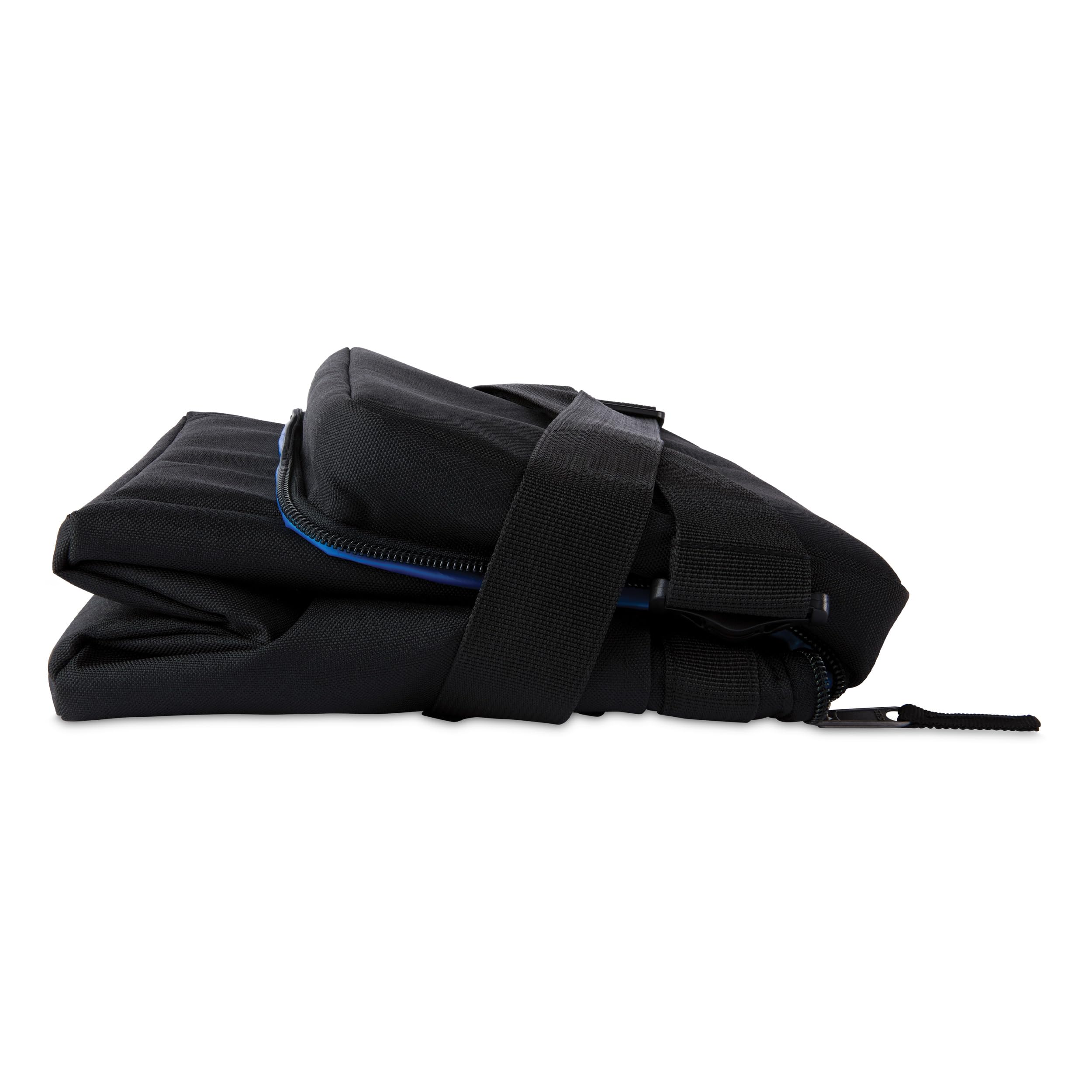 PackIt Freezable Newport Cooler, Black, Collapsible, Reusable, Built with ECOFREEZE Technology, Wide Top Opening, Double Zip Clo