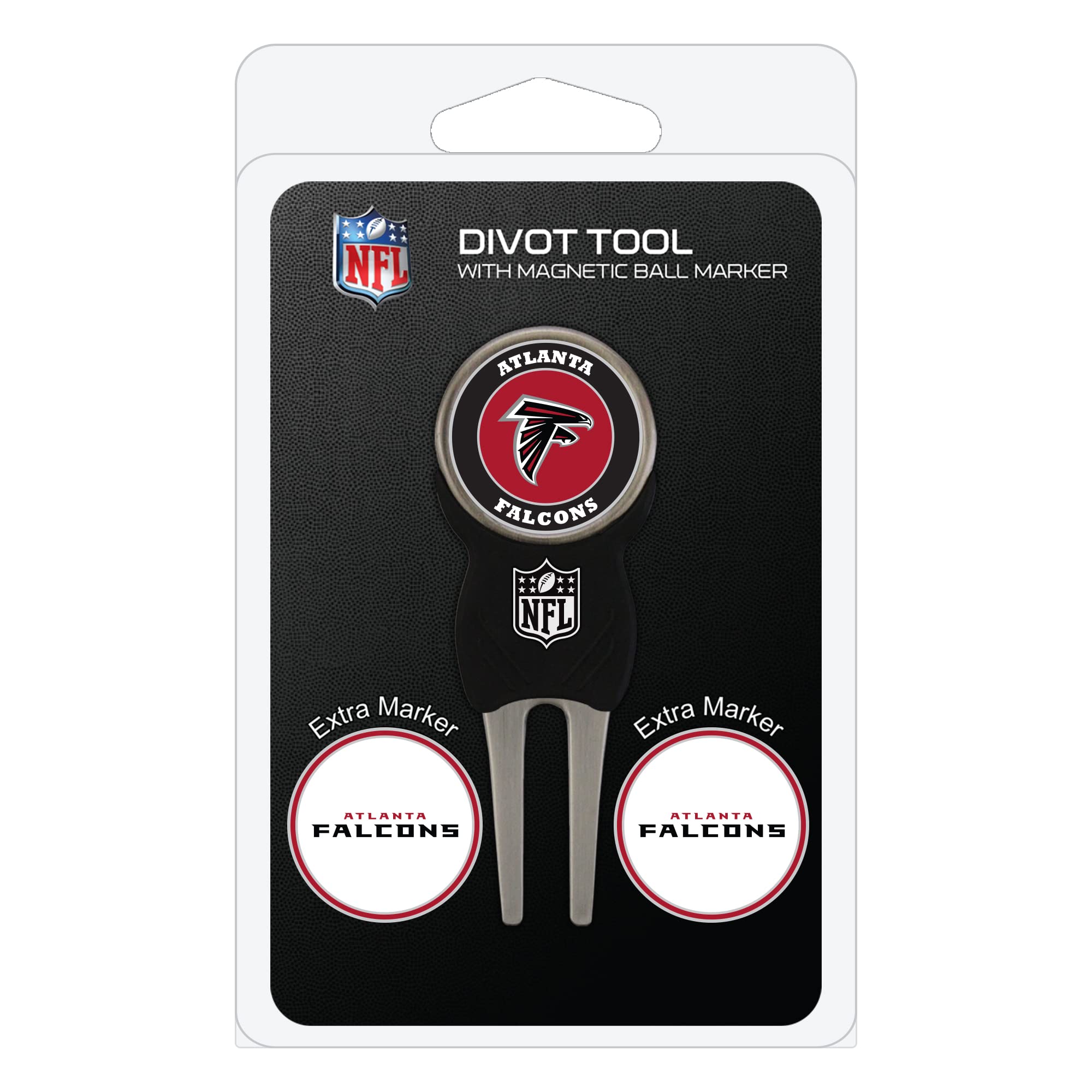 Team Golf Nfl Atlanta Falcons Divot Tool Pack With 3 Golf Ball Markers Divot Tool With 3 Golf Ball Markers Pack, Markers Are Rem