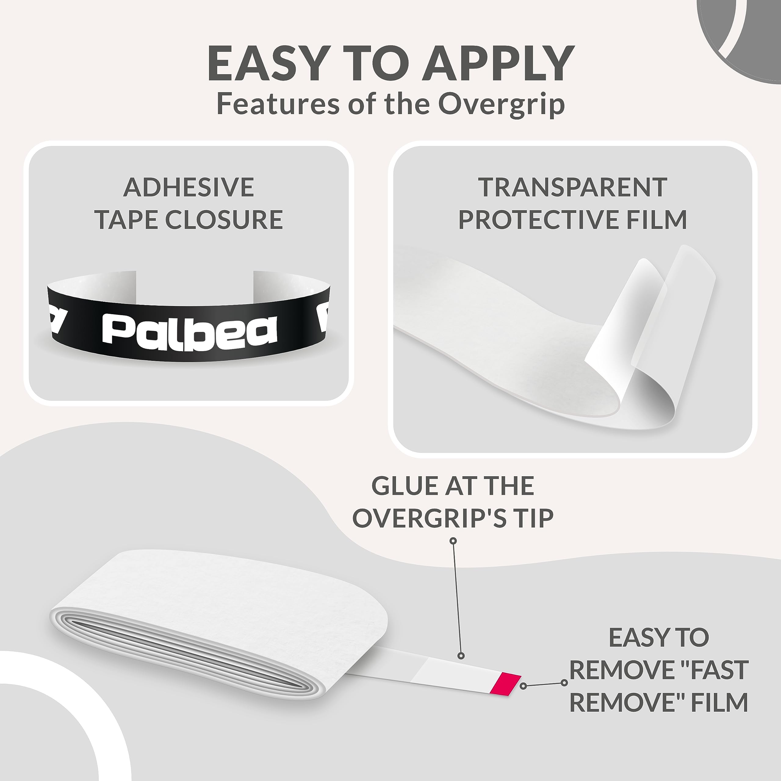 Palbea White Padel Overgrip - Pack Of 12 - Extra Grip & High Sweat Absorption - Non-Slip & Soft Touch - Perfect For Padel, Tenni