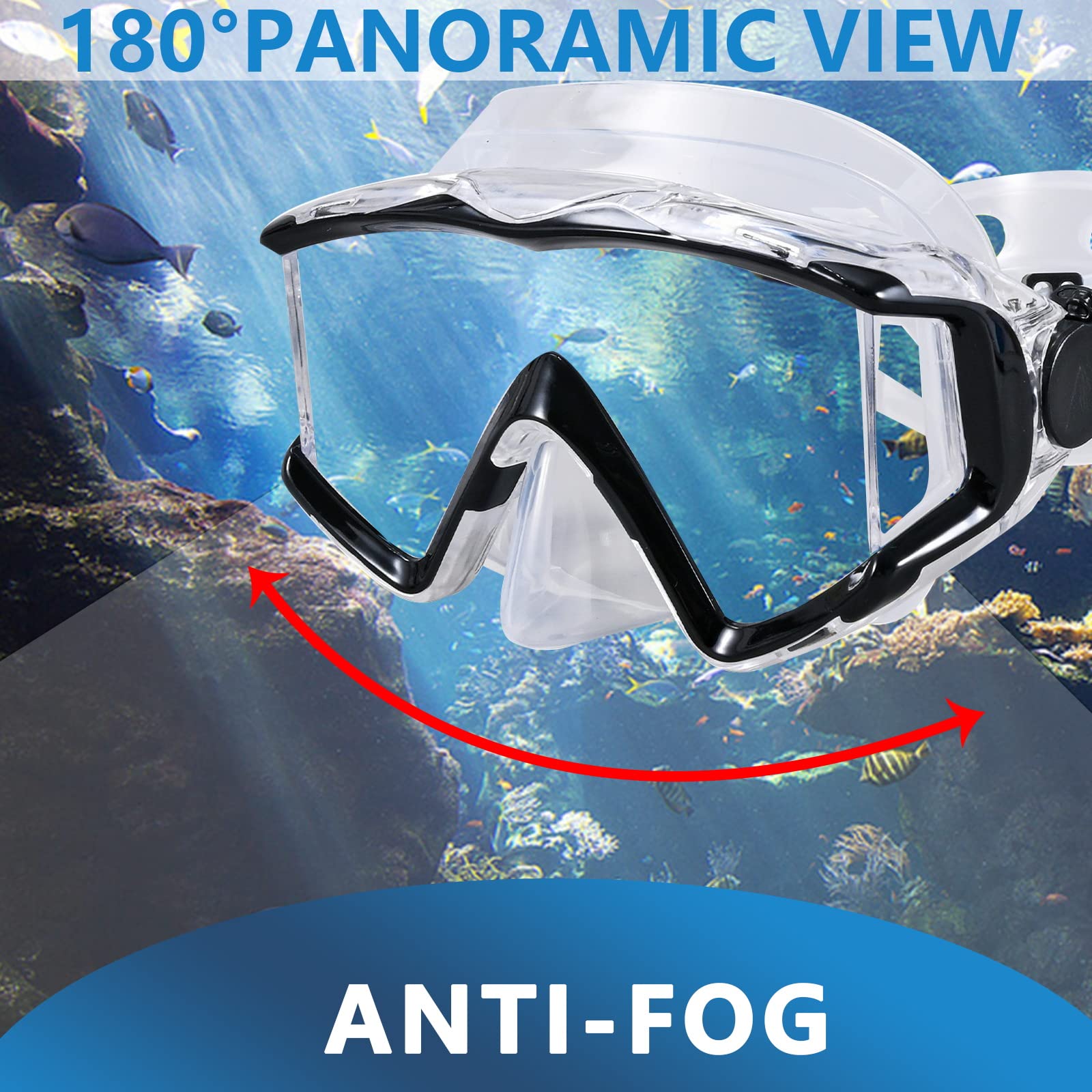 Aqua A Dive Sports Diving Mask Anti-Fog Swimming Snorkel Mask Suitable For Adults Scuba Dive Swim Snorkeling Goggles Masks (Blac