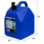 Scepter Flow Control 5 Gallon Water Jug With Spigot, Leak-Proof Heavy Duty Water Can For Camping Supplies, Storage, Hurricanes A