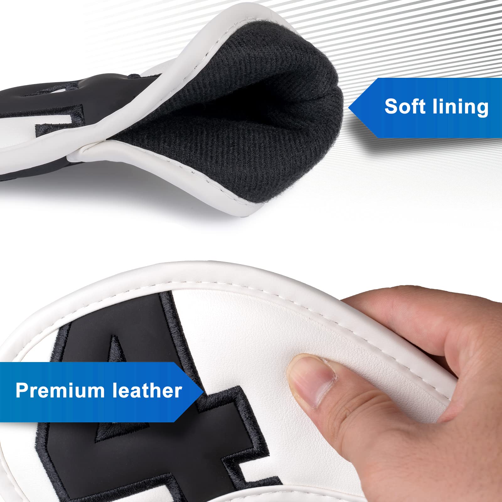 Craftsman Golf Magnetic Iron Head Covers Headcovers White With Black Large No. For Pxg Callaway X Hot Cobra Taylormade
