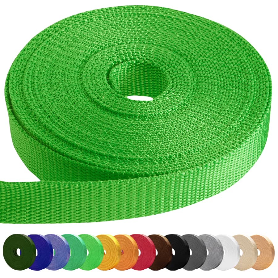 Teceum 1 Inch Webbing - Grass Green - 10 Yards - 1    Webbing For Climbing Outdoors Indoors Crafting Diy Nw