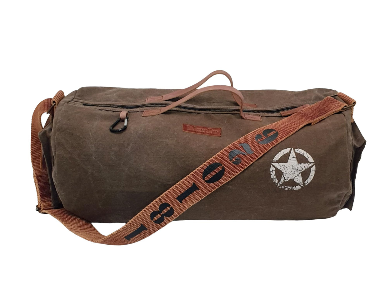 The House Of Tara Canvas Travel Duffle Bag 25 Litres | Sports Duffel | For Men And Women | Waterproof | Adjustable Broad Strap |