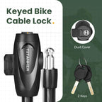 Titanker Bike Locks With Keys, Bike Lock Cable 6 Feet Coiled Secure Bike Cable Lock With Mounting Bracket, 1/2 Inch Diameter
