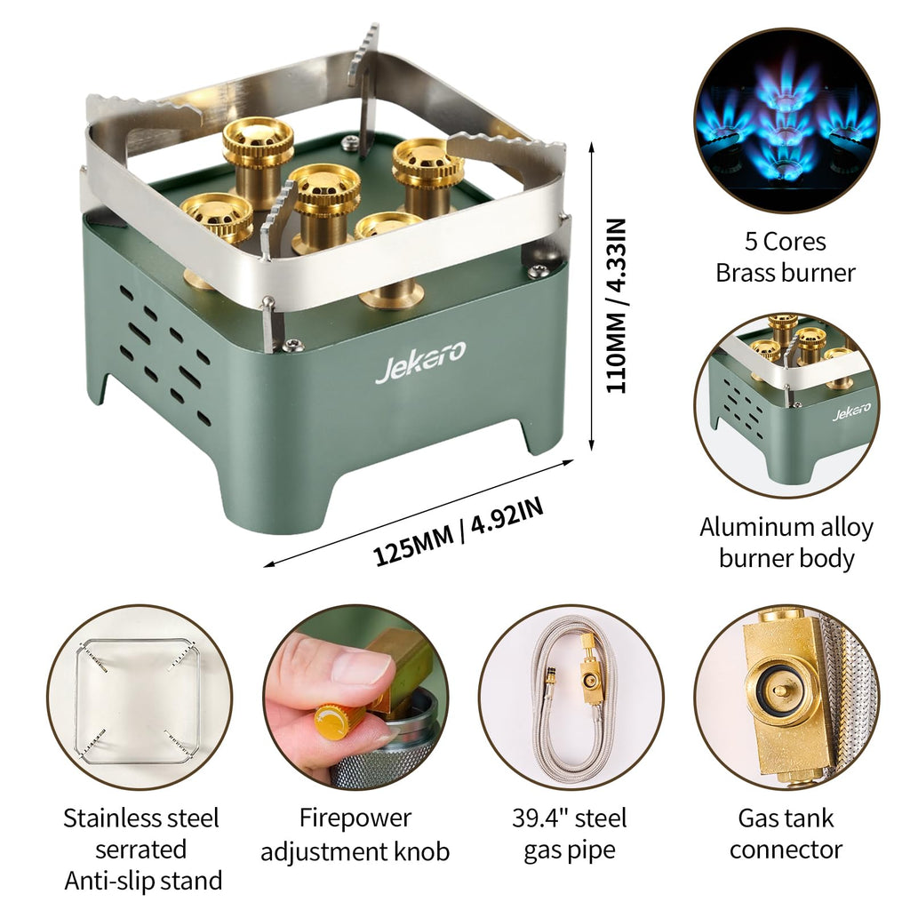 Camping Stove Portable Propane Camping Stove Small Outdoor Stove, 30,000 Btu Camp Stove,Windproof Single Butane Stove, With Carr
