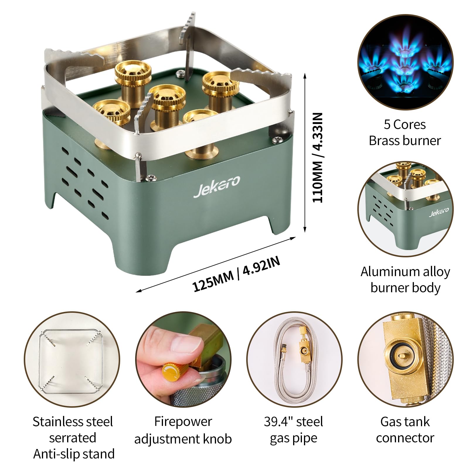 Camping Stove Portable Propane Camping Stove Small Outdoor Stove, 30,000 Btu Camp Stove,Windproof Single Butane Stove, With Carr
