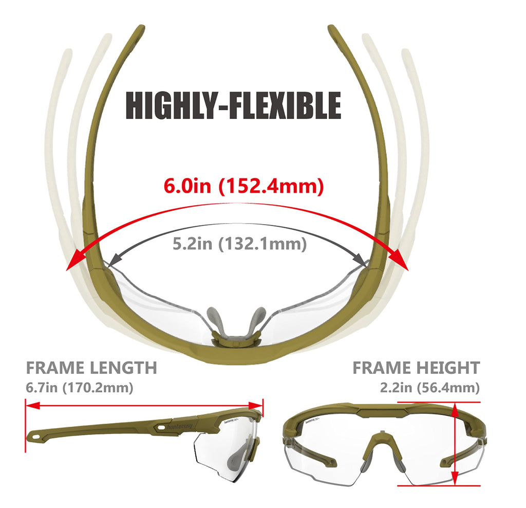 HTS HUNTERSKY HTS ballistic Glasses men S57 safety glasses tactical glasses, eye protection for shooting range OSHA Medical Dent