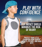 Exxact Sports Youth Baseball Chest Protector, Padded Sternum Chest Guard, Softball Chest Protector Girls Youth (Gray, Ym)