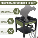 Bestfire 260,000 Btu Outdoor Propane Gas Stove With 0-30 Psi Adjustable Regulator And Steel-Braided Hose For Outdoor Home Cookin