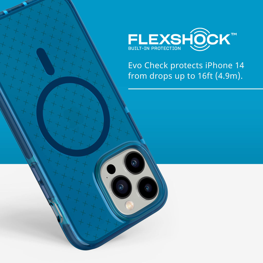 Tech21 Iphone 14 Pro Max Evo Check Compatible With Magsafea - Shock-Absorbing  Slim Protective Phone Case With 16Ft Flexshock Mu