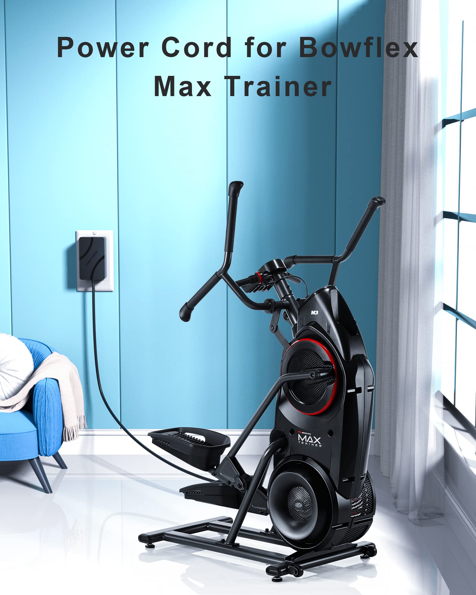 For Bowflex Max Trainer Power Cord Compatible With Bowflex Max Trainer M5 Power Cord, M3 M7 M8 Hvt Exercise Elliptical Treadmill