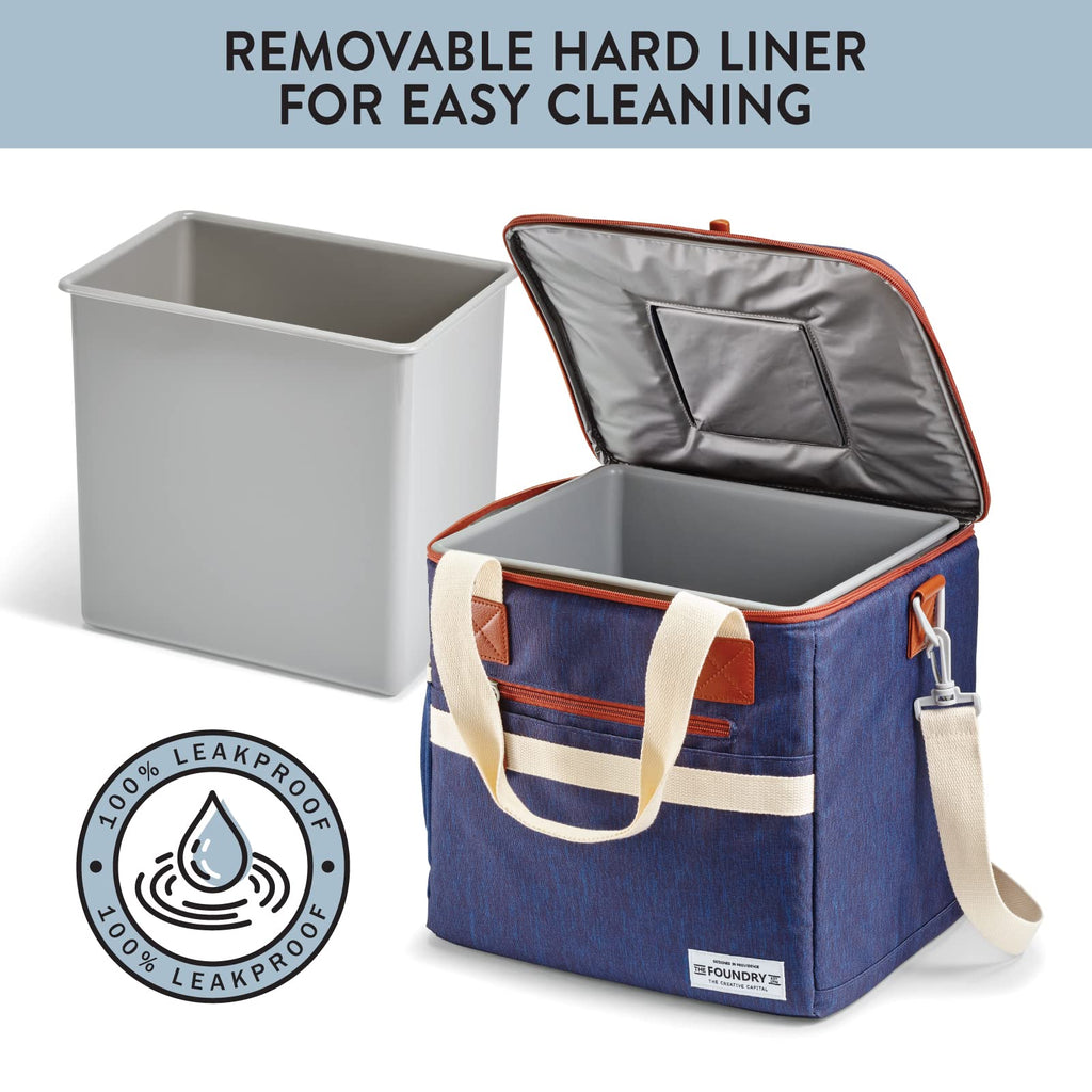 Foundry By Fit+Fresh, 24-Can Soft Cooler Bag Insulated Leak Proof, Insulated Soft Cooler Bag, Portable Soft Cooler, Soft Cooler