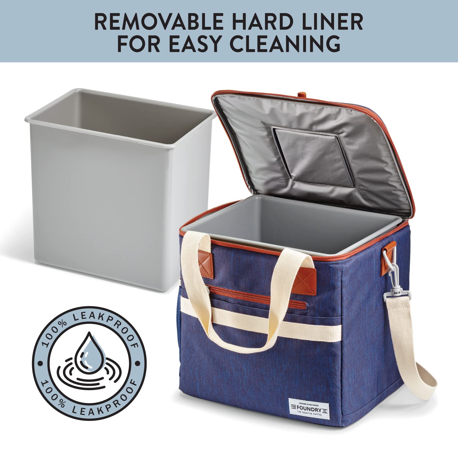 Foundry By Fit+Fresh, 24-Can Soft Cooler Bag Insulated Leak Proof, Insulated Soft Cooler Bag, Portable Soft Cooler, Soft Cooler
