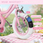 Glaf Girls Bike For Toddlers And Kids Ages 3-6 Years Old 12-16 Inch Girls Bike With Training Wheels & Basket & Doll Seat Kids Bi